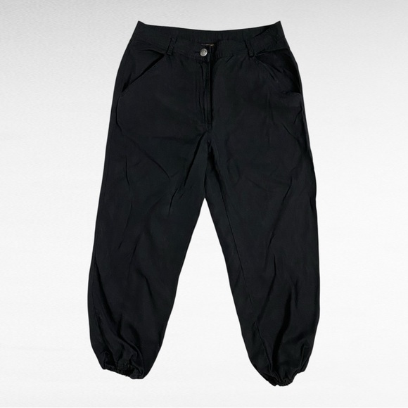 Hive & Honey | Black Sleek High Waist Ankle Lengh Lightweight Jogger Pants - Picture 3 of 4